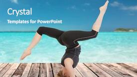  Presentation with sport blue - Presentation with scorpion - sport fitness yoga people background and a teal colored foreground