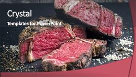  Presentation with barbecue dry aged kobe rib - PPT theme with scotch - barbecue dry aged kobe rib background and a tawny brown colored foreground