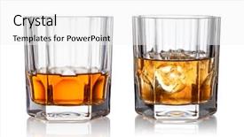  Presentation with whisky - Presentation consisting of scotch - glass of whisky and ice background and a white colored foreground