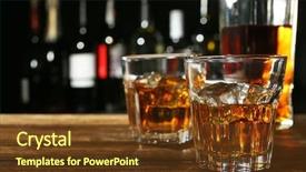  Presentation with whisky - Cool new presentation theme with scotch - glasses of whisky on wooden backdrop and a tawny brown colored foreground