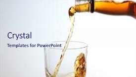  Presentation with scotch - Slides with scotch - whiskey being poured background and a sky blue colored foreground