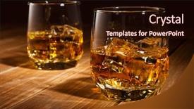  Presentation with scotch - Amazing slide set having scotch - whiskey on the rocks backdrop and a wine colored foreground