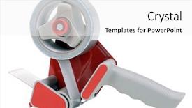  Presentation with scotch tape - Presentation theme having scotch tape - dispenser isolated on white background and a white colored foreground