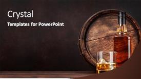  Presentation with bottle - PPT theme featuring scotch-whiskey-bottle-glass background and a wine colored foreground