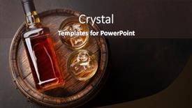  Presentation with scotch - PPT theme featuring scotch-whiskey-bottle-glass background and a tawny brown colored foreground