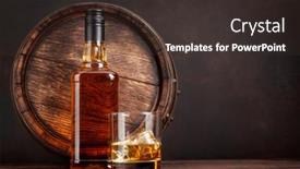  Presentation with scotch - Audience pleasing PPT layouts consisting of scotch-whiskey-bottle-glass backdrop and a tawny brown colored foreground
