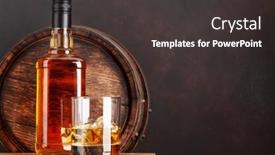  Presentation with scotch - Slide set with scotch-whiskey-bottle-glass background and a dark gray colored foreground