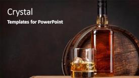  Presentation with scotch - PPT theme having scotch-whiskey-bottle-glass background and a dark gray colored foreground