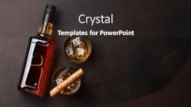  Presentation with scotch - Cool new PPT theme with scotch-whiskey-bottle-glasses backdrop and a dark gray colored foreground