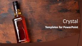  Presentation with scotch - Amazing PPT layouts having scotch-whiskey-bottle-on-wooden backdrop and a tawny brown colored foreground