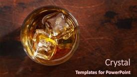  Presentation with scotch - Slide deck consisting of scotch-whiskey-glass-on-wooden background and a wine colored foreground