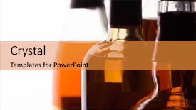  Presentation with bourbon - Presentation having scotch whisky and bourbon bottles background and a gold colored foreground