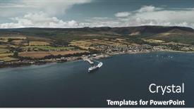  Presentation with cinematic - PPT theme enhanced with scotland-brodick-ferry-terminus-aerial background and a dark gray colored foreground
