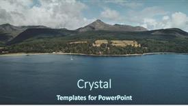  Presentation with mountain view - Cool new slide set with scotland-s-ocean-bay-scenery backdrop and a ocean colored foreground