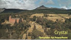  Presentation with historical heritage - PPT theme with scotland-s-ocean-landscape-shore background and a tawny brown colored foreground