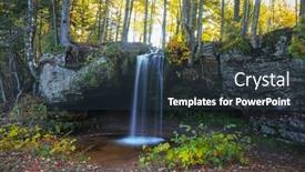  Presentation with falls - Beautiful theme featuring scott-falls-in-michigan-upper backdrop and a tawny brown colored foreground