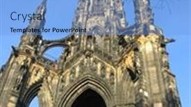  Presentation with scotland - PPT theme enhanced with scott-monument-edinburgh-scotland background and a light blue colored foreground