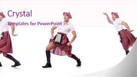  Presentation with dancing - Colorful slides enhanced with scottish dance - scottish man dancing on white backdrop and a  colored foreground