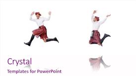  Presentation with dancing - Slide deck enhanced with scottish dance - scottish man dancing on white background and a pink colored foreground