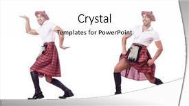  Presentation with scottish dance - Slide deck with scottish dance - scottish man dancing on white background and a  colored foreground