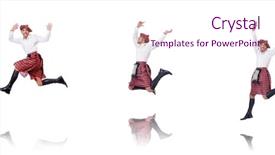  Presentation with scottish dance - Colorful slide set enhanced with scottish dance - scottish man dancing on white backdrop and a  colored foreground