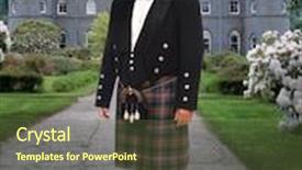  Presentation with kilt - Cool new theme with scottish highland man in kilt backdrop and a tawny brown colored foreground