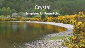  Presentation with rainbow loch - PPT theme having scottish-loch-and-hillside background and a dark gray colored foreground