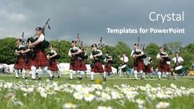  Presentation with marching band - Amazing theme having scottish-pipe-band-marching backdrop and a  colored foreground