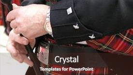  Presentation with pay - Colorful PPT theme enhanced with dudelsack - scottish piper playing bagpipes concept backdrop and a tawny brown colored foreground