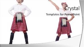  Presentation with kilt - Presentation theme enhanced with scottish traditions concept with person background and a  colored foreground