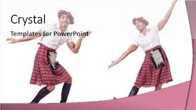  Presentation with kilt - Amazing slides having scottish traditions concept with person backdrop and a  colored foreground
