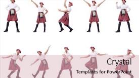  Presentation with kilt - Audience pleasing PPT theme consisting of scottish traditions concept with person backdrop and a  colored foreground