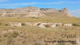 Presentation with national - Presentation with scotts-bluff-national-monument background and a coral colored foreground
