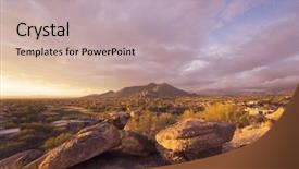  Presentation with arizona desert - Slide set with scottsdale arizona desert landscape usa background and a light gray colored foreground