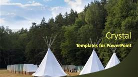  Presentation with czech republic - Presentation featuring scout-camp-western-bohemia-czech background and a tawny brown colored foreground