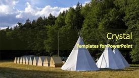  Presentation with camp - PPT theme with scout-camp-western-bohemia-czech background and a tawny brown colored foreground