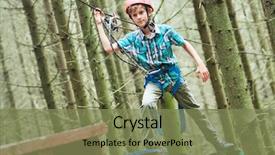  Presentation with activity - Audience pleasing PPT theme consisting of scouting sports - boy at climbing activity backdrop and a violet colored foreground