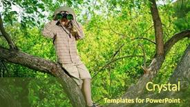  Presentation with boy scout - Slide deck enhanced with scouting sports - boy exploring nature background and a tawny brown colored foreground