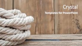  Presentation with scouting - Presentation design consisting of scouting sports - ship ropes on wood background background and a coral colored foreground