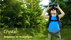  Presentation with outdoor activities - Beautiful slides featuring scouting sports - ten year old boy go backdrop and a tawny brown colored foreground