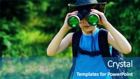  Presentation with outdoor activities - Colorful slide deck enhanced with scouting sports - ten year old boy go backdrop and a  colored foreground