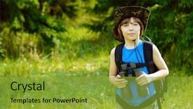  Presentation with scouting - Audience pleasing theme consisting of scouting sports - ten year old boy go backdrop and a gold colored foreground
