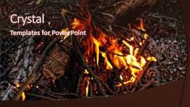  Presentation with scouts camping - Amazing PPT theme having scouts camping - camp fire backdrop and a wine colored foreground