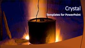  Presentation with scouts camping - Beautiful theme featuring scouts camping - tourists kettle on hot campfire backdrop and a navy blue colored foreground