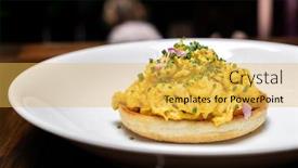  Presentation with traditional drink - Amazing theme having scramble-egg-with-truffle-mushroom backdrop and a yellow colored foreground