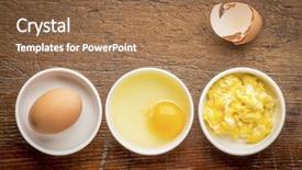  Presentation with wood rustic - Presentation theme featuring scrambled egg abstract - white bowls background and a tawny brown colored foreground