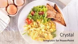  Presentation with egg - Presentation design featuring scrambled egg background and a yellow colored foreground