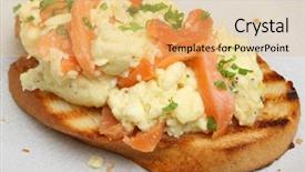  Presentation with eggs egg carton egg box - Audience pleasing slide deck consisting of scrambled eggs and smoked salmon backdrop and a yellow colored foreground