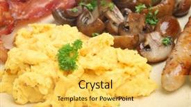  Presentation with breakfast - Cool new presentation theme with scrambled eggs breakfast backdrop and a yellow colored foreground
