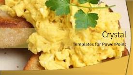  Presentation with eggs egg carton egg box - Slides enhanced with scrambled eggs on toasted artisan background and a  colored foreground